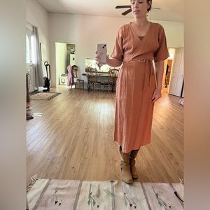 Sugar candy mountain linen wrap dress